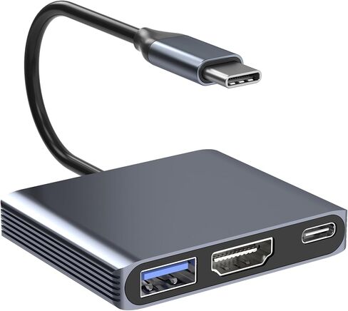 محول USB C إلى HDMI، محول متعدد المنافذ 3 في 1 4K@30 هرتز مع مخرج HDMI 4K، منفذ PD 100 وات ومنفذ USB 3.0، محول من النوع C إلى HDMI متوافق مع MacBook Pro وHP وMacBook Air وiPad Pro وDell وHP in Saudi Arabia