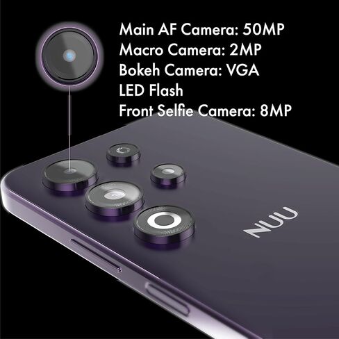 الهاتف الخلوي NUU N30 غير مقفل لـ T-Mobile، Mint، Metro، Qlink، Tello 6GB/128GB، هاتف المراهقين، ثنائي شريحة الاتصال 4G، ثماني النواة 6.7 بوصة 90 هرتز HD+، أي تطبيق أبوي، هواتف Android غير مقفلة، أرجواني، ضمان أمريكي لمدة عام in Kuwait