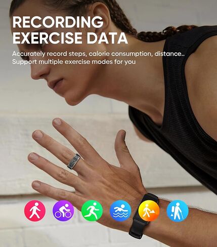 Smart Ring for Men Smart Ring Women Heart Rate Monitor Sleep Tracker Health Ring Fitness Tracker Gesture Control GPS Pedometer Calories Step Counter IP68 Waterproof Compatible with iOS Android Phones in Saudi Arabia