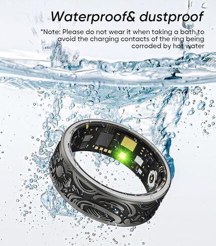 Smart Ring for Men Smart Ring Women Heart Rate Monitor Sleep Tracker Health Ring Fitness Tracker Gesture Control GPS Pedometer Calories Step Counter IP68 Waterproof Compatible with iOS Android Phones in Saudi Arabia