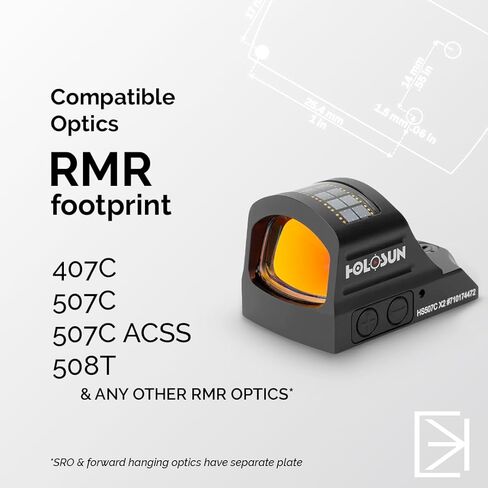 لوحة Canik Mete RMR البصرية - حركية محسوبة - تناسب Trijicon RMR، SRO، Holosun 407C، 507C، 507 Comp - تتضمن الأجهزة، Torx Bit، Vibratite in Kuwait