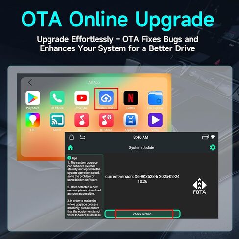 صندوق سحري لمحول CarPlay اللاسلكي، دفق Netflix YouTube TikTok HDMI مخرج ثنائي النطاق واي فاي 4K دعم فيديو متوافق مع OEM السلكي CarPlay وAndroid Auto (ذاكرة وصول عشوائي سعتها 4 جيجابايت + ذاكرة تخزين داخلية 32 جيجابايت) in Kuwait