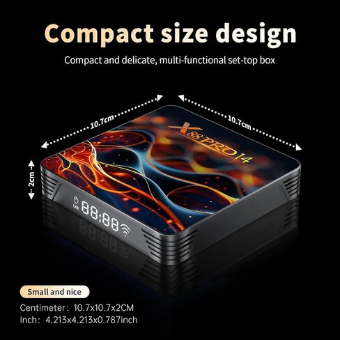 Android Box 14.0، 2GB RAM 16GB ROM رباعي النواة 64 بت RK3518 Cortex-A53، 10/100M Ethernet، 8K يدعم 2.4G/5.0 جيجا هرتز Dual WiFi BT 5.0 USB 2.0 3.0 in Kuwait