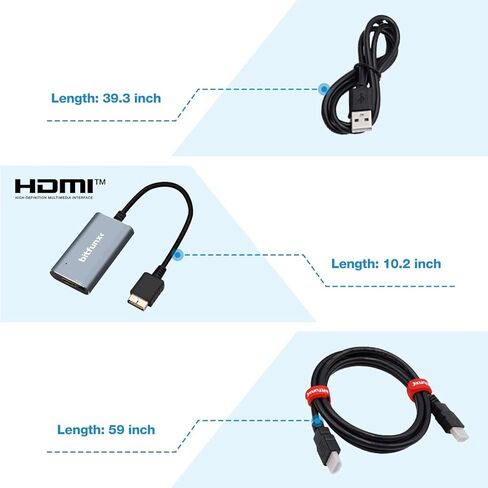 محول BITFUNX PS2/PS1/PS One HDMI™ - مدمج في RGB لمفتاح المكونات، يدعم RGB/Component إلى 1080P HDMI™، محول ألعاب الفيديو التوصيل والتشغيل بدون تأخير، محول HD لأي تلفزيون عالي الدقة in Kuwait