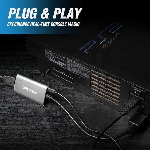 محول BITFUNX PS2/PS1/PS One HDMI™ - مدمج في RGB لمفتاح المكونات، يدعم RGB/Component إلى 1080P HDMI™، محول ألعاب الفيديو التوصيل والتشغيل بدون تأخير، محول HD لأي تلفزيون عالي الدقة in Kuwait