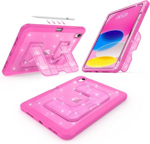حافظة CCMAO لجهاز iPad A16 الجيل الحادي عشر (2025) 11 بوصة / الجيل العاشر (2022) 10.9 بوصة، مع مسند أكبر وحامل أقلام رصاص، حافظة حماية متينة شديدة التحمل مضادة للصدمات، أرجواني in Kuwait