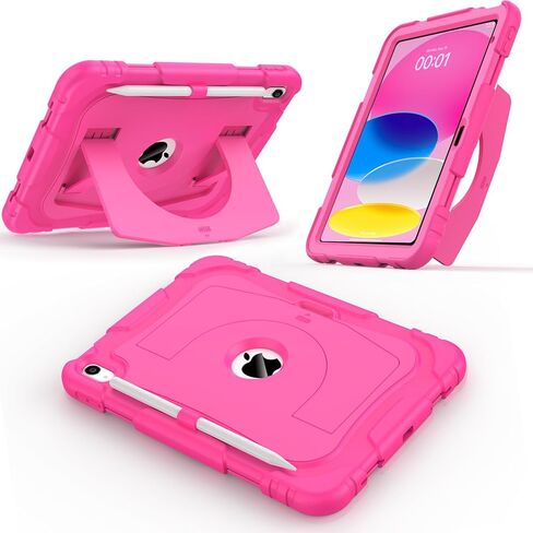 حافظة CCMAO لجهاز iPad A16 الجيل الحادي عشر (2025) 11 بوصة / الجيل العاشر (2022) 10.9 بوصة، مع مسند أكبر وحامل أقلام رصاص، حافظة حماية متينة شديدة التحمل مضادة للصدمات، أرجواني in Kuwait