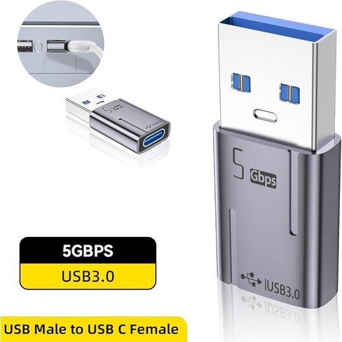 AreMe USB C Adapter (6 Pack), USB Male to USB C Female Adapter, Type C to USB 3.0 Converter Connector in Saudi Arabia