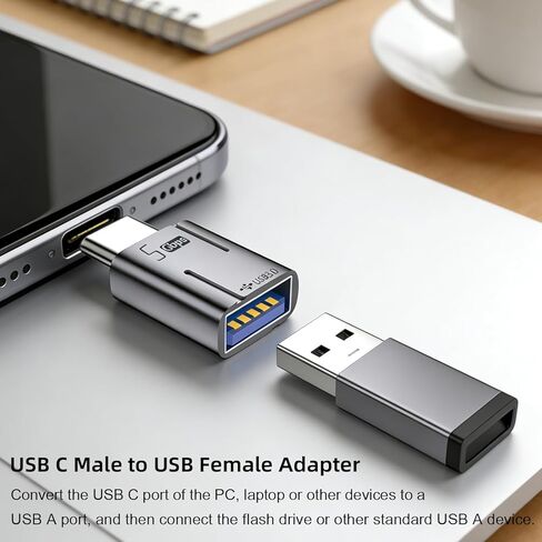 AreMe USB C Adapter (6 Pack), USB Male to USB C Female Adapter, Type C to USB 3.0 Converter Connector in Saudi Arabia
