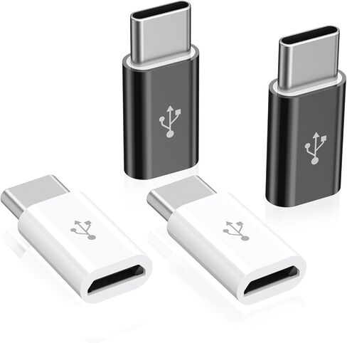 محول Micro USB إلى USB C (4 حزم)، محول Micro USB أنثى إلى USB-C ذكر OTG متوافق مع هواتف Samsung Galaxy S10 S9 S8 وLG وMoto والهواتف من النوع C والأجهزة اللوحية in Kuwait