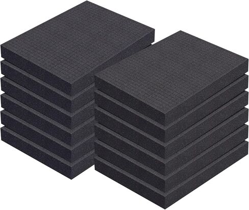 6 Pcs Pre-cubed Pick Apart Foam Sheets Pre-cut Polyethylene Foam Inserts Black Packing Padding for Tool Box, Camera, Crafts and Storage Case (16 x 12 x 2 Inch) in Kuwait