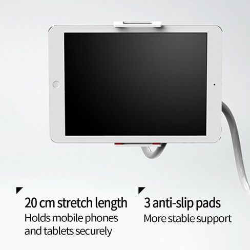29in Gooseneck Phone Holder Long Flexible Lazy Arm Clip Tablet Holder for Bed 360 Degree Spiral Base Lazy Tablet Stand Pad Floor Stand Arm Gooseneck Phone Holders for Desk Cell Phone Pad Essentials in Saudi Arabia