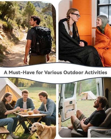 Camping Blanket Ultralight, 3 Season Waterproof & Windproof, Packable Outdoor Blanket for Camping, Hiking, Backpacking, Hammock,Stadium, Picnics（Black） in Saudi Arabia