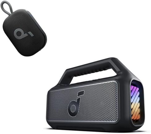 Soundcore Boom 2 من Anker، مكبر صوت خارجي، مكبر صوت Select 4 Go Bluetooth Shower من Anker، BassUp 2.0، وقت تشغيل 24 ساعة، مقاوم للماء IPX7، قابل للطفو، صوت قوي، في الهواء الطلق/المنزل/المكتب/السفر in Saudi Arabia