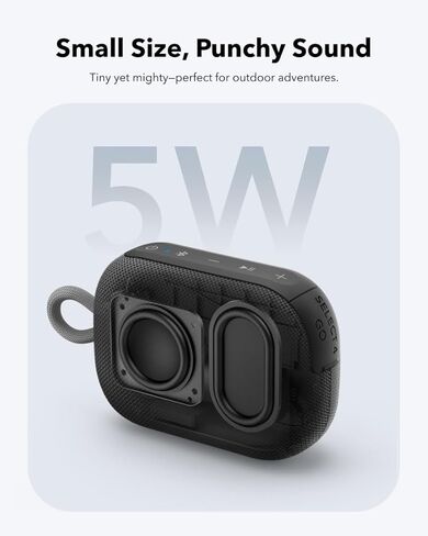 Soundcore Boom 2 من Anker، مكبر صوت خارجي، مكبر صوت Select 4 Go Bluetooth Shower من Anker، BassUp 2.0، وقت تشغيل 24 ساعة، مقاوم للماء IPX7، قابل للطفو، صوت قوي، في الهواء الطلق/المنزل/المكتب/السفر in Saudi Arabia