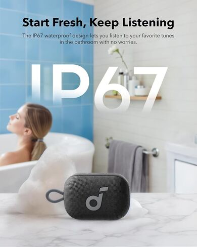 Soundcore Boom 2 من Anker، مكبر صوت خارجي، مكبر صوت Select 4 Go Bluetooth Shower من Anker، BassUp 2.0، وقت تشغيل 24 ساعة، مقاوم للماء IPX7، قابل للطفو، صوت قوي، في الهواء الطلق/المنزل/المكتب/السفر in Saudi Arabia