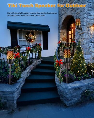 مكبرات صوت بلوتوث خارجية مطورة مقاومة للماء، صوت محيطي عالي الدقة 10 وات، مزامنة تلقائية متعددة تصل إلى 100 مكبر صوت، هدايا أدوات رائعة للرجال، مكبر صوت خارجي مع ضوء لحفلة الفناء (عبوتان) in Kuwait