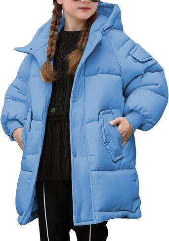 Kids Winter Coat Baby Girls Puffer Jacket Toddler Down Jackets Hooded Warm Cute Long Outerwear Winter Coats for Boys in Saudi Arabia