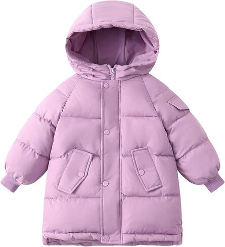 Kids Winter Coat Baby Girls Puffer Jacket Toddler Down Jackets Hooded Warm Cute Long Outerwear Winter Coats for Boys in Saudi Arabia
