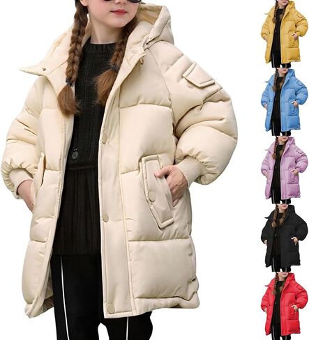 Kids Winter Coat Baby Girls Puffer Jacket Toddler Down Jackets Hooded Warm Cute Long Outerwear Winter Coats for Boys in Saudi Arabia