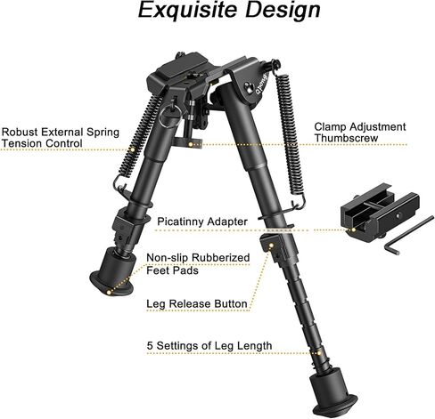 Bipods for Rifle 6-9 inches Lightweight Adjustable Leg Length with Adapter in Saudi Arabia