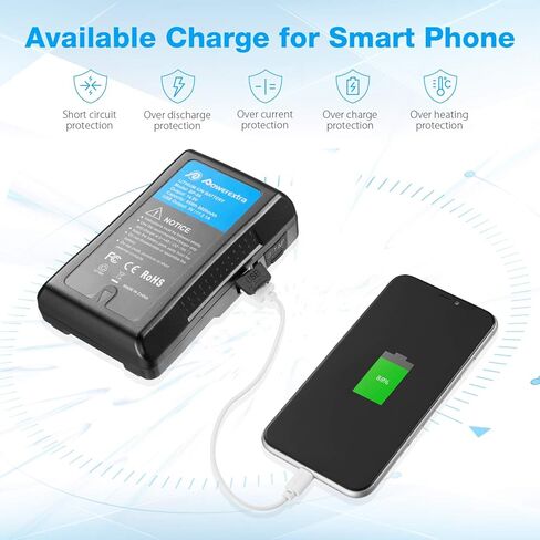 95Wh 6600mAh BP-95 V Mount V-Lock Battery Compatible with Sony Video Digital Camera Camcorder Broadcast DSLR LED Light Monitor HDCAM XDCAM and Other Camcorders in Saudi Arabia