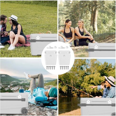 2pcs Cooler Lock Column & 10pcs Screws, High-Strength Cooler Latch Replacement Parts with Plastic Latches Posts Set Compatible with Igloo 50-165 Qt in Kuwait