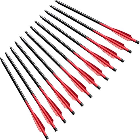 Barnett Demun Hyperbolt 3F - 12 قطعة من مسامير القوس والنشاب الصغيرة، 7 بوصة مع نقاط هدف ملولبة، 3 مسامير مفلطحة لـ Accu Strike وAccu Strike Pro - الدقة والأداء في كل طلقة in Saudi Arabia