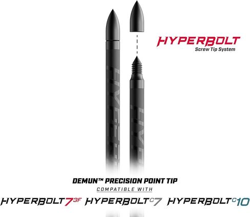 Barnett Demun Hyperbolt 3F - 12 قطعة من مسامير القوس والنشاب الصغيرة، 7 بوصة مع نقاط هدف ملولبة، 3 مسامير مفلطحة لـ Accu Strike وAccu Strike Pro - الدقة والأداء في كل طلقة in Saudi Arabia