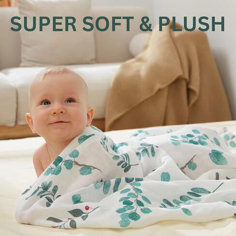 4-Pack Organic Burp Cloths Baby Boy & Girl - Soft & Plush Newborn Spit Up Rags, Infant Towels for Milk Spit Up Super Absorbent Cotton Burping Cloths for Babies, Unisex, Large 10" x 10" (Multicolor) in Saudi Arabia