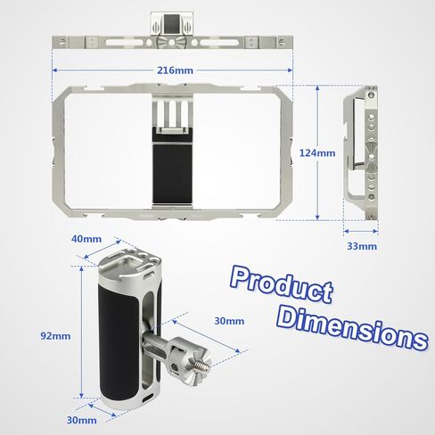 Haoge Universal Phone Cage Video Rig Kit، لـ iPhone 15/16/17 Pro Max مثبت الهاتف الذكي بمقبض مزدوج، جهاز تسجيل فيديو محمول لصناعة الأفلام لهاتف Samsung ومصوري الفيديو الآخرين in Kuwait