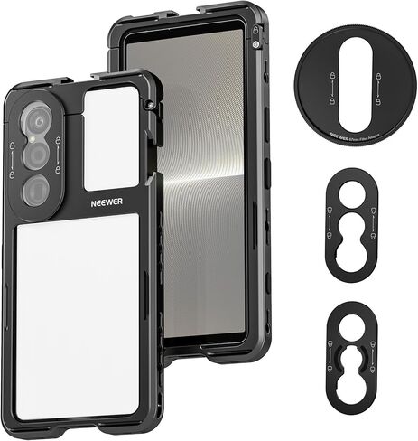 NEEWER Xperia PRO-I Cage, Quick Release Video Rig Case Phone Stabilizer Holder for Recording Filming, 67mm Filter Adapter, 17mm Lens Backplate, T Mount Backplate Compatible with Moment Sony, PA086 in Saudi Arabia