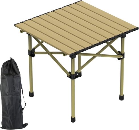 Folding Camping Table with 2 Cup Holders, Portable Picnic Table 600D Oxford Fabric, Lightweight Beach Table with Carrying Bag for Outdoor, Camping, Picnic, Beach, BBQ in Saudi Arabia