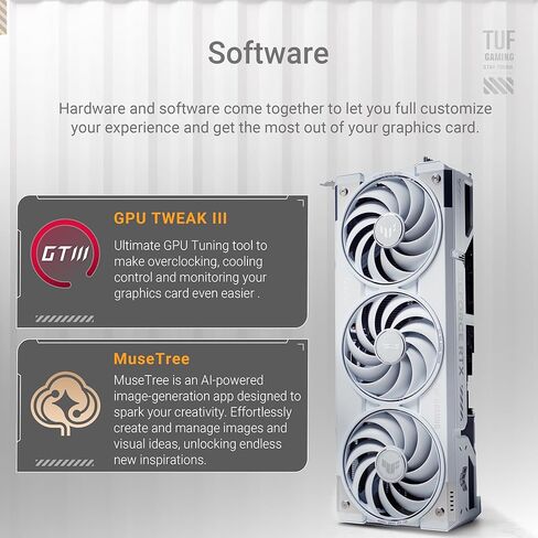 ASUS TUF Gaming GeForce RTX 5070 Ti 16GB GDDR7 White OC Edition Gaming Graphics Card (PCIe 5.0, HDMI/DP 2.1, 3.125 slot, military grade components, protective PCB coating, axial tech fans) in Saudi Arabia