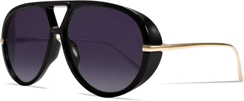 Retro Gold Aviator Sunglasses for Women Men, 2026 Metal Oversized 70s Aviators Black Sun Glasses in Saudi Arabia