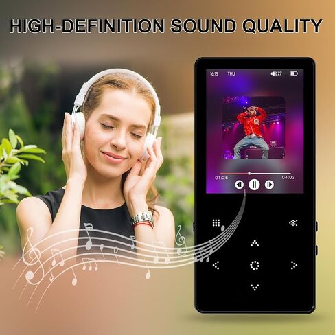 مشغل MP3 مع شاشة TFT ملونة 2.8 بوصة، مشغل موسيقى مع بلوتوث يدعم راديو FM وفيديو إلكتروني مدمج 32 جيجابايت in Saudi Arabia