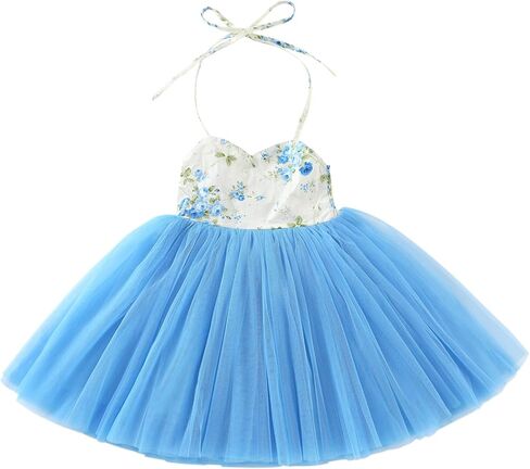 Toddler Girls Dress Summer Spring Sleeveless Casual Floral Baby Tutu Birthday Party Outfit in Saudi Arabia