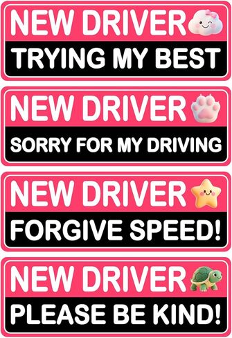 5Pcs New Car Magnets for Novice Drivers, Student Driver Magnet for Car Funny Safety Attention Sign for Car, Good Magnetism Assisted Driving Equipment for Beginners in Kuwait