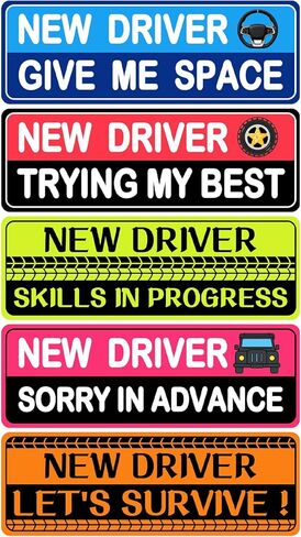 5Pcs New Car Magnets for Novice Drivers, Student Driver Magnet for Car Funny Safety Attention Sign for Car, Good Magnetism Assisted Driving Equipment for Beginners in Kuwait