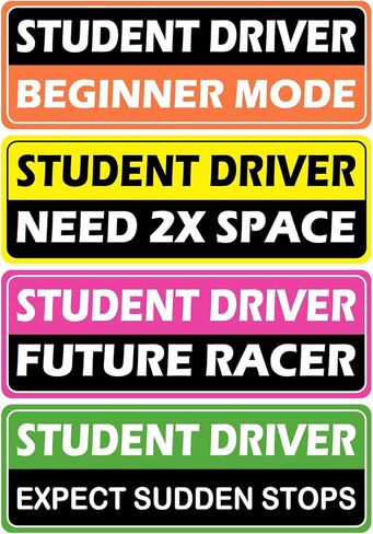 5Pcs New Car Magnets for Novice Drivers, Student Driver Magnet for Car Funny Safety Attention Sign for Car, Good Magnetism Assisted Driving Equipment for Beginners in Kuwait