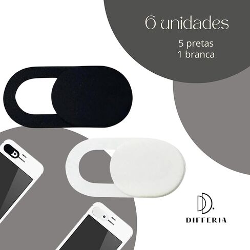 Kit 6 Camera Cover Privacy Webcam Notebook Protector Camera Laptop Cell Phone Netbook Anti-Spy Sticker Opens and Closes Slim and Discreet - Differia® in Saudi Arabia
