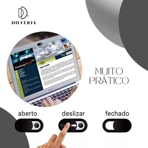 Kit 6 Camera Cover Privacy Webcam Notebook Protector Camera Laptop Cell Phone Netbook Anti-Spy Sticker Opens and Closes Slim and Discreet - Differia® in Saudi Arabia