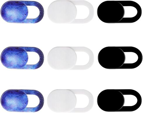 Webcam Cover Slide(9 PCS), Ultra Thin Camera Cover Slide for Camera Privacy Cover Slide for Laptop/Cell Phone/iPad/PC/Tablet, Great for Protect Your Privacy and Security - （3 White+3 Black+3 Stars） in Saudi Arabia