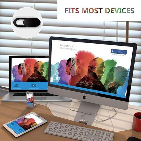 Webcam Cover Slide(9 PCS), Ultra Thin Camera Cover Slide for Camera Privacy Cover Slide for Laptop/Cell Phone/iPad/PC/Tablet, Great for Protect Your Privacy and Security - （3 White+3 Black+3 Stars） in Saudi Arabia