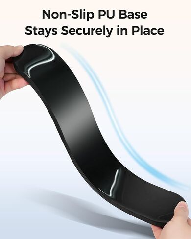 Wrist Rest Set for Keyboard and Mouse, Ergonomic Wrist Support with Memory Foam, Silky Lycra Cover, Non-Slip Base, Helps Ease Wrist Pressure and Fatigue During Long Typing and Gaming Sessions (Black) in Saudi Arabia