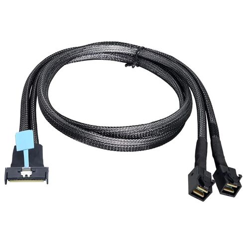 PCIe Gen5 MCIO 8X 8i to Dual Mini SAS HD SFF-8643 Server Cable, 32G High-Speed Copper Wire Harness (1m/39.37in) in Saudi Arabia