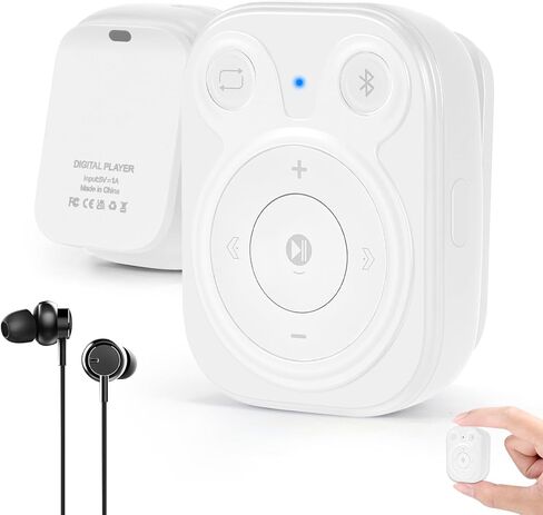 مشغل MP3 بمشبك 64 جيجابايت مع بلوتوث 5.3: مشغل موسيقى صغير ببطارية 15 ساعة، سماعات أذن متضمنة، تخزين أكثر من 1000 أغنية، لا حاجة للهاتف، مشغلات MP3 المحمولة للأطفال، الرياضة، القراءة، التعلم، الاجتماعات in Kuwait