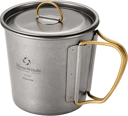 Thous Winds Titanium Mug, 350ml Camping Cup with Lid, Outdoor Titanium Lightweight Coffee Mug for Hiking Backpacking Camping in Saudi Arabia