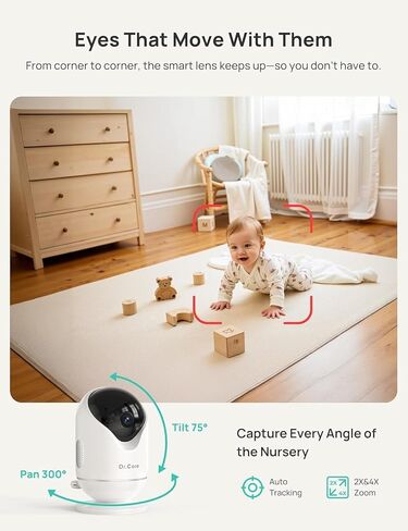 جهاز مراقبة الأطفال الذكي Dr.Care VistaView WiFi - شاشة مقسمة 5 بوصات 1080 بكسل وتحكم في تطبيقات الكاميرا 2K، تنبيهات البكاء والحركة، رؤية ليلية عالية الدقة، بطارية 5000 مللي أمبير في الساعة، التحدث في اتجاهين، متعدد المستخدمين، أمان ثلاثي، نطاق 1279 قدمً in Saudi Arabia