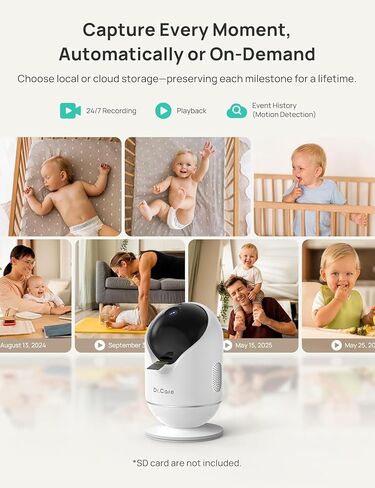 جهاز مراقبة الأطفال الذكي Dr.Care VistaView WiFi - شاشة مقسمة 5 بوصات 1080 بكسل وتحكم في تطبيقات الكاميرا 2K، تنبيهات البكاء والحركة، رؤية ليلية عالية الدقة، بطارية 5000 مللي أمبير في الساعة، التحدث في اتجاهين، متعدد المستخدمين، أمان ثلاثي، نطاق 1279 قدمً in Saudi Arabia